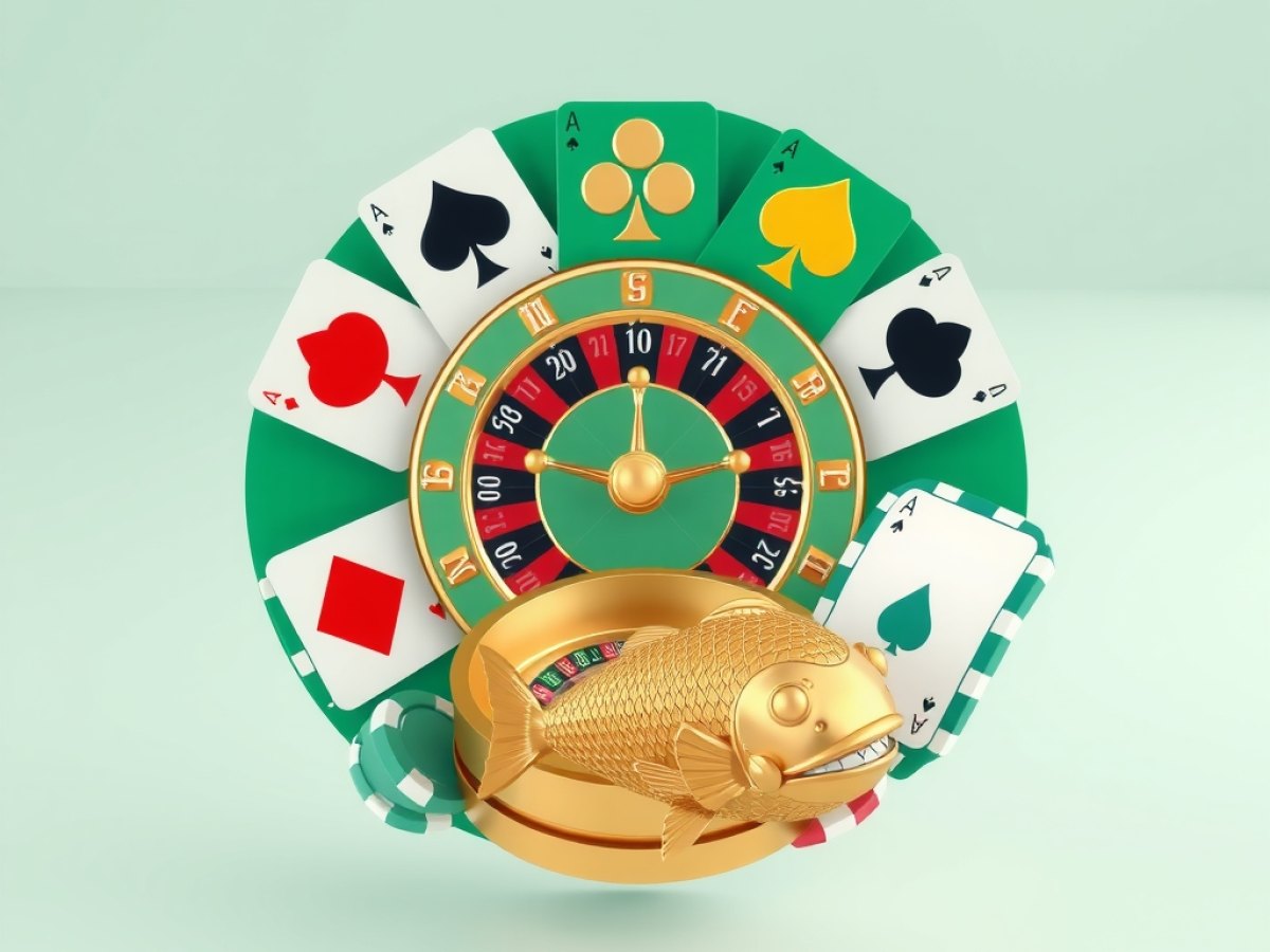 Slot reels, roulette wheel and playing cards illustrating the Yono Games Casino game floor